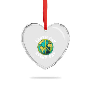 Earth Day Everyday Heart Crystal Glass Ornament Peace Sign Nature Lover TS14 Print Your Wear