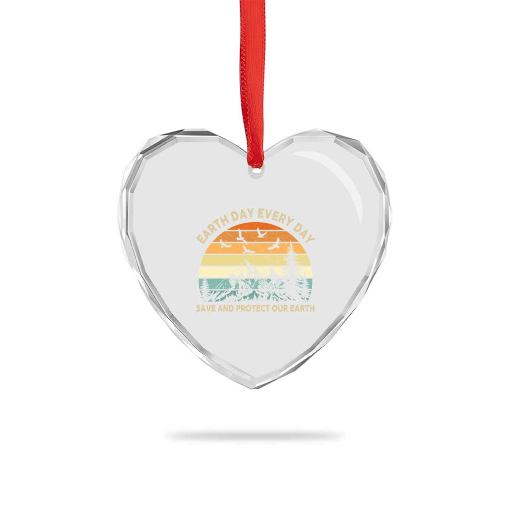 Earth Day Everyday Heart Crystal Glass Ornament Save And Protect Our Earth TS12 Print Your Wear