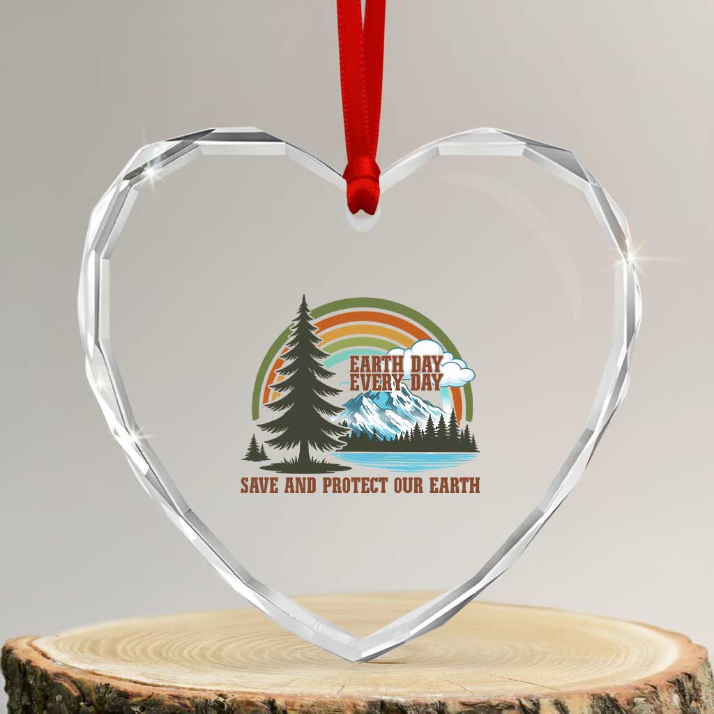Earth Day Everyday Heart Crystal Glass Ornament Save The Planet Nature Lover Gift TS12 Transparent Glass 3'' Heart Print Your Wear
