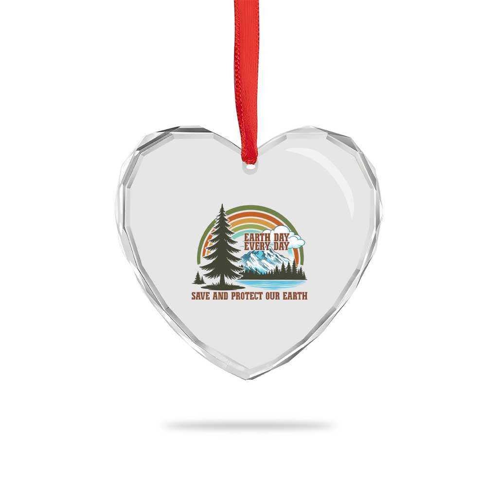 Earth Day Everyday Heart Crystal Glass Ornament Save The Planet Nature Lover Gift TS12 Print Your Wear