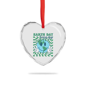 Earth Day Everyday Heart Crystal Glass Ornament Smile Face Hippie Planet Anniversary TS02 Print Your Wear