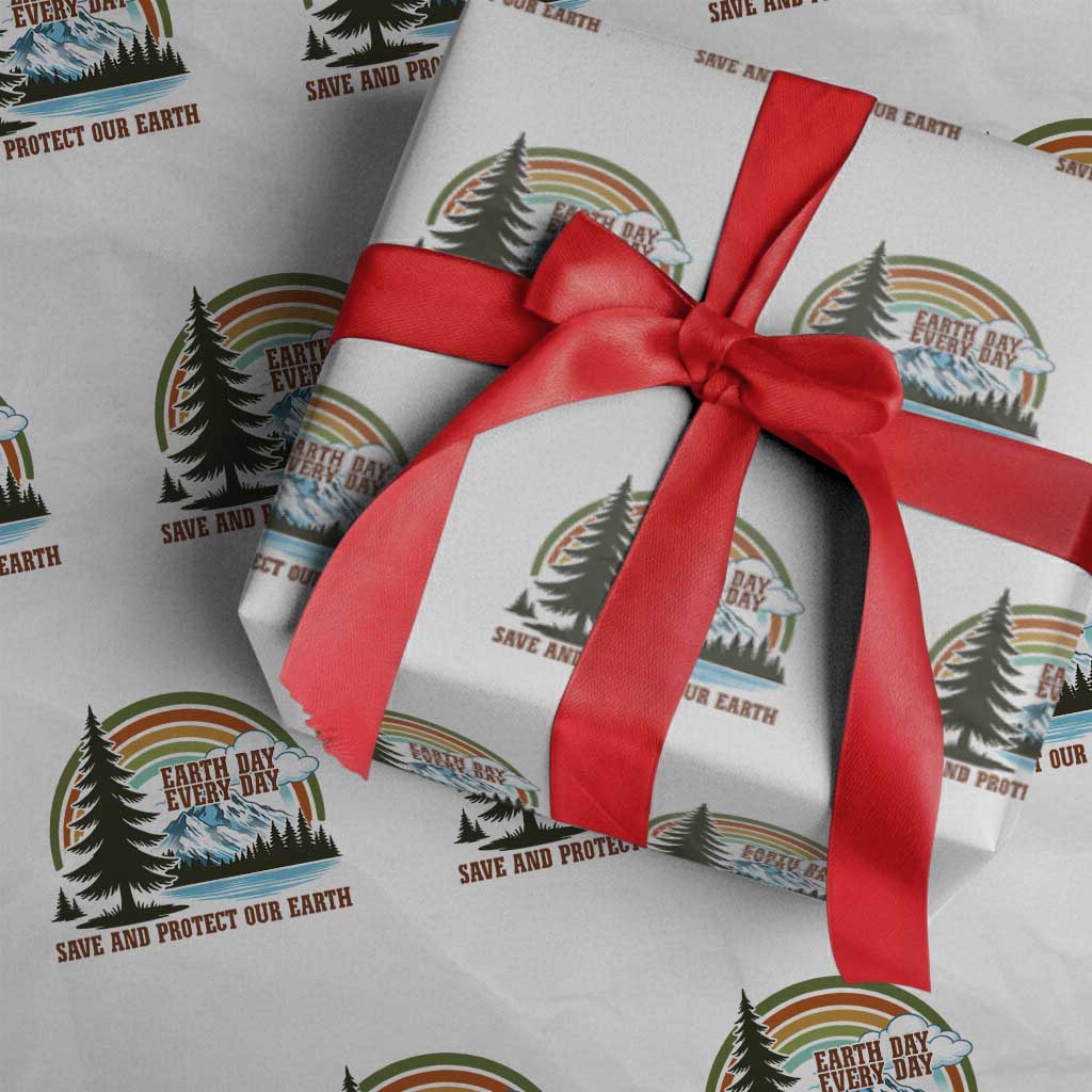 Earth Day Everyday Wrapping Paper Roll Save The Planet Nature Lover Gift TS12 White Print Your Wear