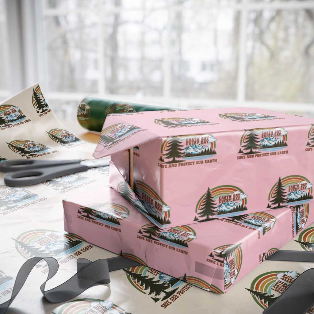 Earth Day Everyday Wrapping Paper Roll Save The Planet Nature Lover Gift TS12 Light Pink Print Your Wear