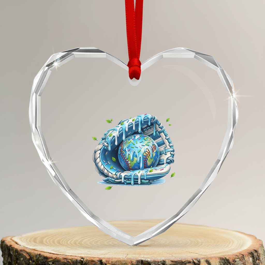 Earth Day Heart Crystal Glass Ornament Funny Baseball Ice Cream Drip Glove Eco Friendly TS14 Transparent Glass 3'' Heart Print Your Wear