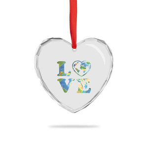 Earth Day Heart Crystal Glass Ornament Heart Environmental Nature Recycling Lovers TS10 Print Your Wear
