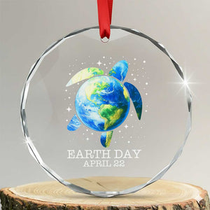 Earth Day Sea Turtle Crystal Glass Ornament Restore Earth Save The Planet TS02 Transparent Glass 3'' Circle Print Your Wear