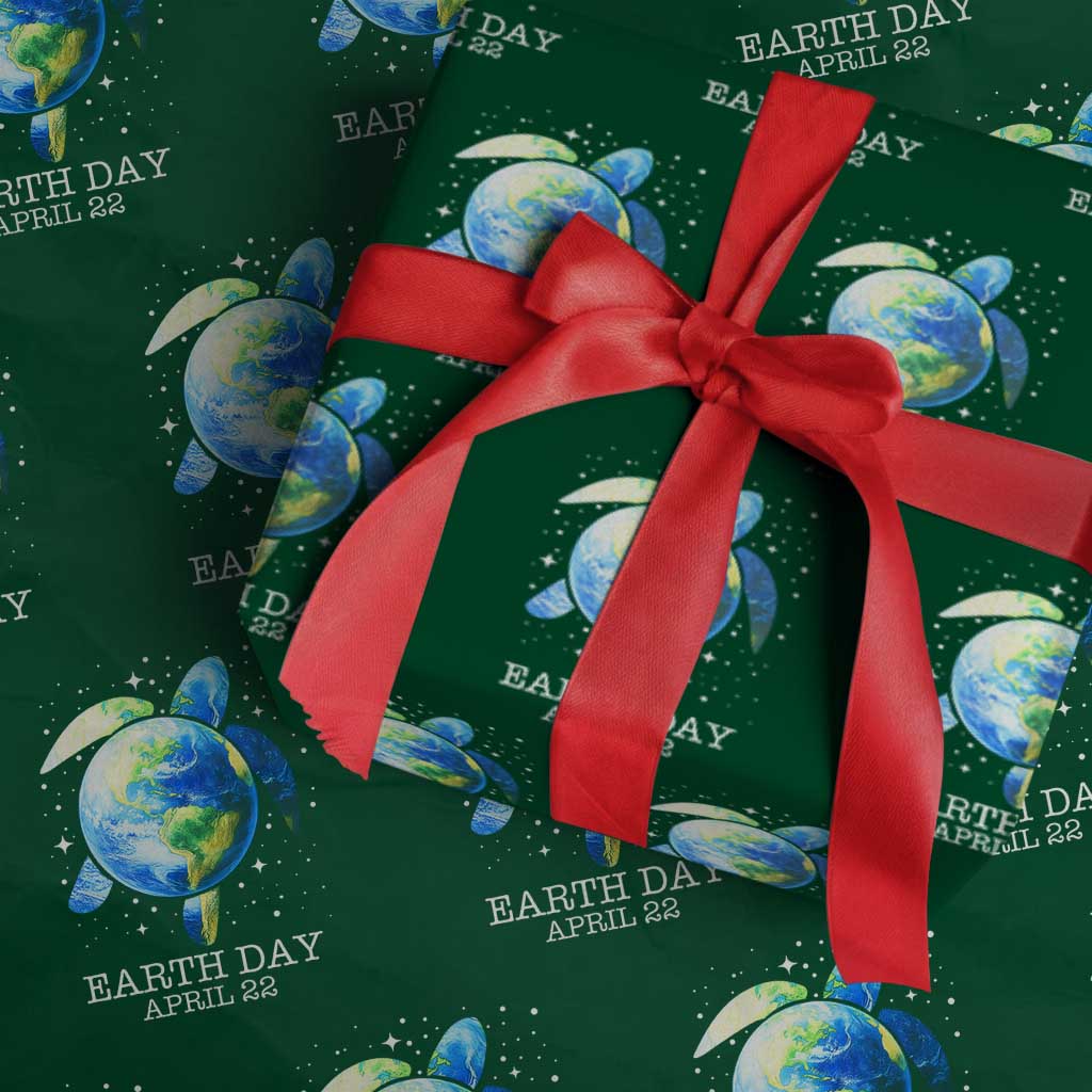 Earth Day Sea Turtle Wrapping Paper Roll Restore Earth Save The Planet TS02 Green Print Your Wear