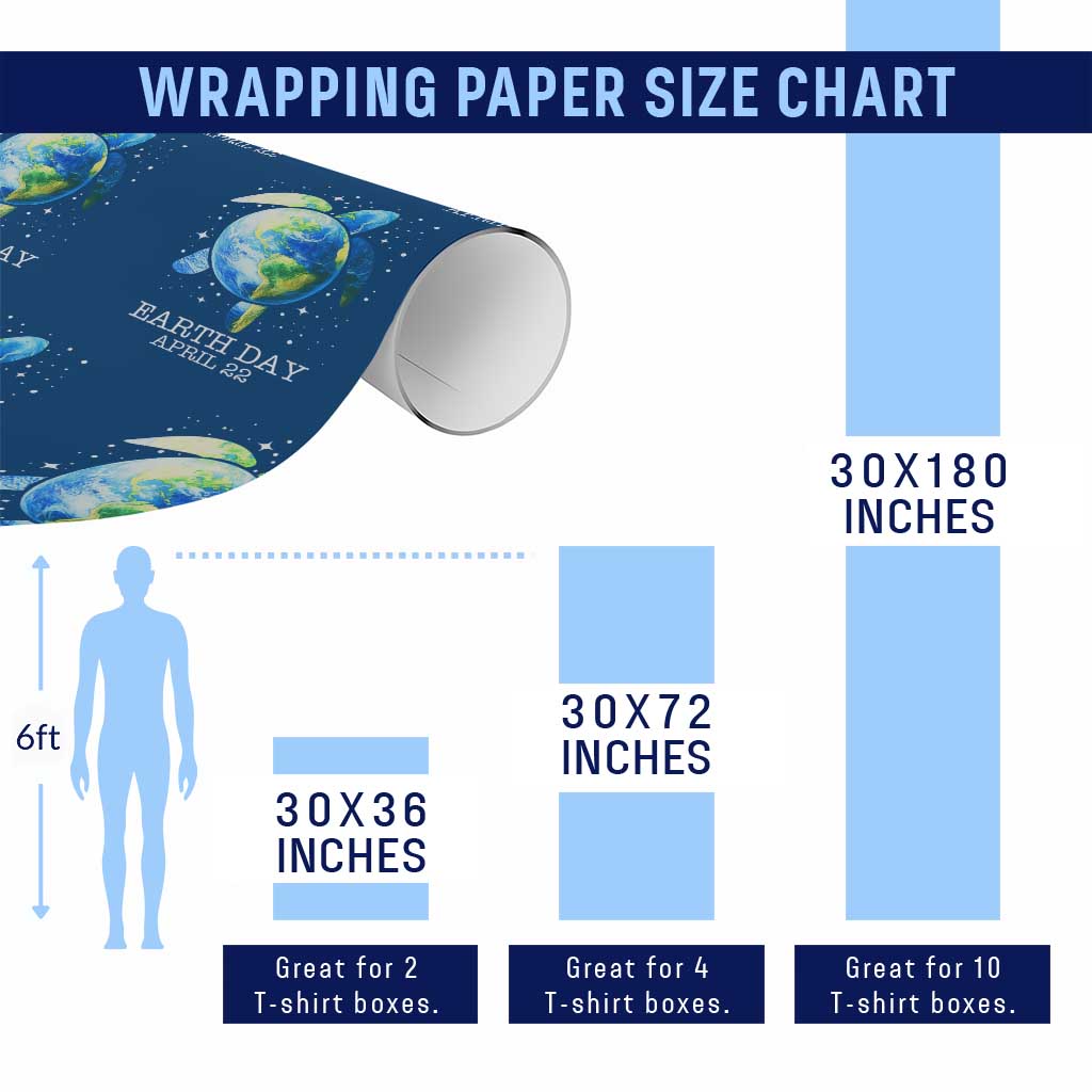 Earth Day Sea Turtle Wrapping Paper Roll Restore Earth Save The Planet TS02 Print Your Wear