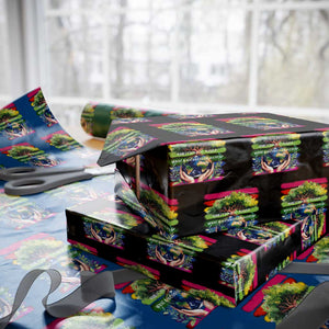 Earth Day Wrapping Paper Roll And I Think To Myself What A Wonderful World Rainbow TS02 Black Print Your Wear