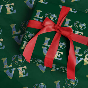 Earth Day Wrapping Paper Roll Heart Environmental Nature Recycling Lovers TS10 Green Print Your Wear