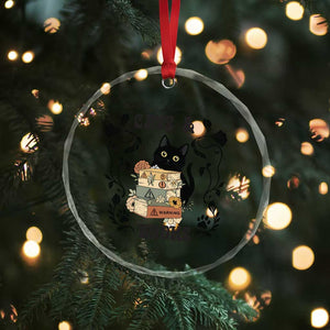 Easily Distracted By Cats And Books Crystal Glass Ornament Funny Book Kitty Lover TS12 Print Your Wear