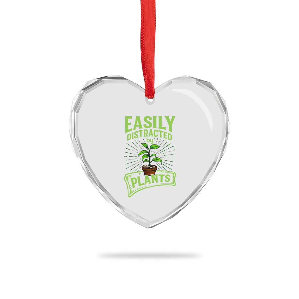 Easily Distracted By Plants Heart Crystal Glass Ornament Funny Gardening Lover Gift TS12 Print Your Wear