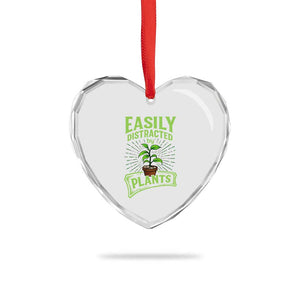 Easily Distracted By Plants Heart Crystal Glass Ornament Funny Gardening Lover Gift TS12 Print Your Wear