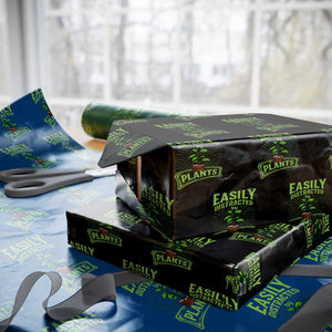 Easily Distracted By Plants Wrapping Paper Roll Funny Gardening Lover Gift TS12 Black Print Your Wear