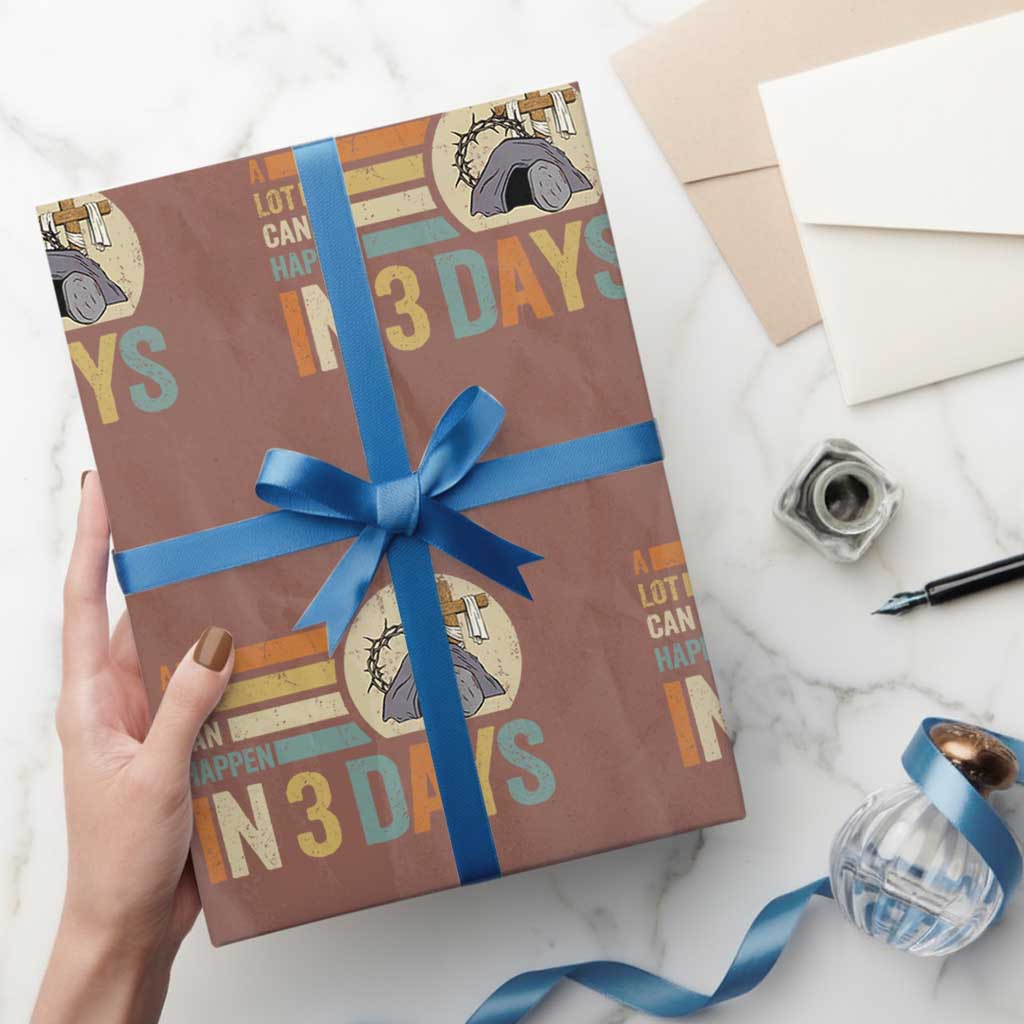 Easter A Lot Can Happen In 3 Days Religious Wrapping Paper Roll TS11 Mocha Print Your Wear