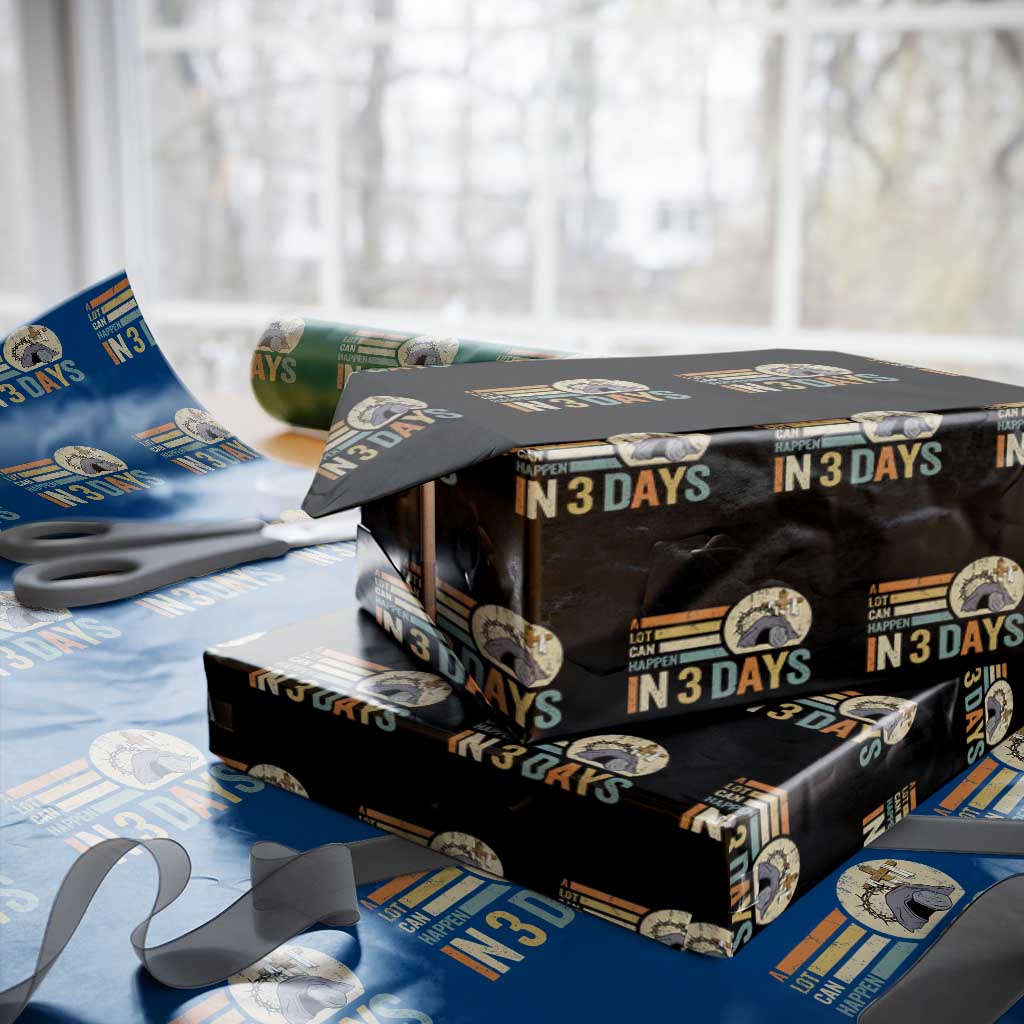 Easter A Lot Can Happen In 3 Days Religious Wrapping Paper Roll TS11 Black Print Your Wear