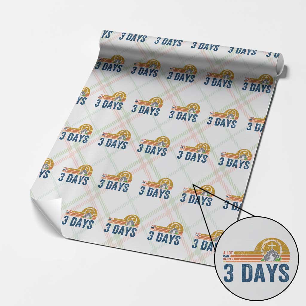 Easter A Lot Can Happen in 3 Days Wrapping Paper Roll Retro Religious Easter Christian TS10 Christmas Plaid Print Your Wear