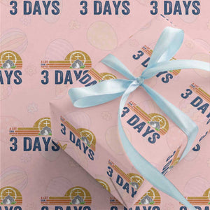 Easter A Lot Can Happen in 3 Days Wrapping Paper Roll Retro Religious Easter Christian TS10 Light Pink Print Your Wear