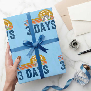 Easter A Lot Can Happen in 3 Days Wrapping Paper Roll Retro Religious Easter Christian TS10 Light Blue Print Your Wear