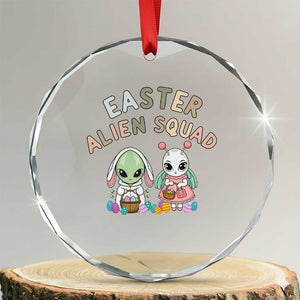 Easter Alien Squad Crystal Glass Ornament Funny UFO Lover Gift TS12 Transparent Glass 3'' Circle Print Your Wear