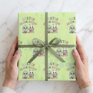 Easter Alien Squad Wrapping Paper Roll Funny UFO Lover Gift TS12 Lime Print Your Wear