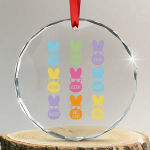 Easter Bruh Crystal Glass Ornament Gen Alpha Slang Skibidi Rizz Cute Bunny TS10 Transparent Glass 3'' Circle Print Your Wear