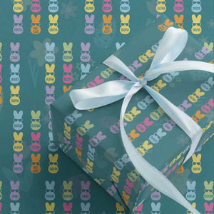 Easter Bruh Wrapping Paper Roll Gen Alpha Slang Skibidi Rizz Cute Bunny TS10 Teal Print Your Wear