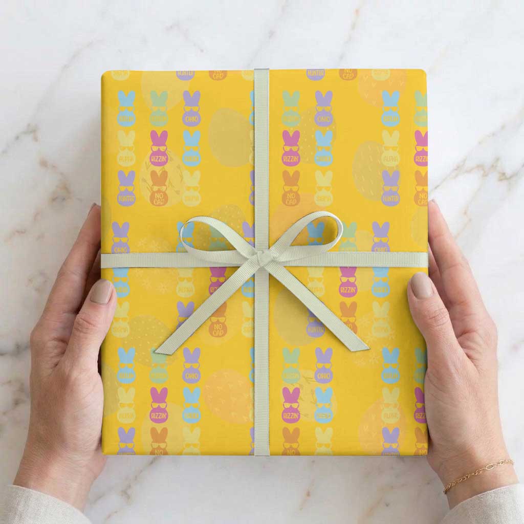 Easter Bruh Wrapping Paper Roll Gen Alpha Slang Skibidi Rizz Cute Bunny TS10 Yellow Print Your Wear