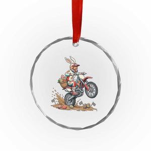 Easter Bunny Dirt Bike Rider Funny Motocross Rabbit Graphic Crystal Glass Ornament Cool Off Road Racing Egg Hunt TS02 Print Your Wear