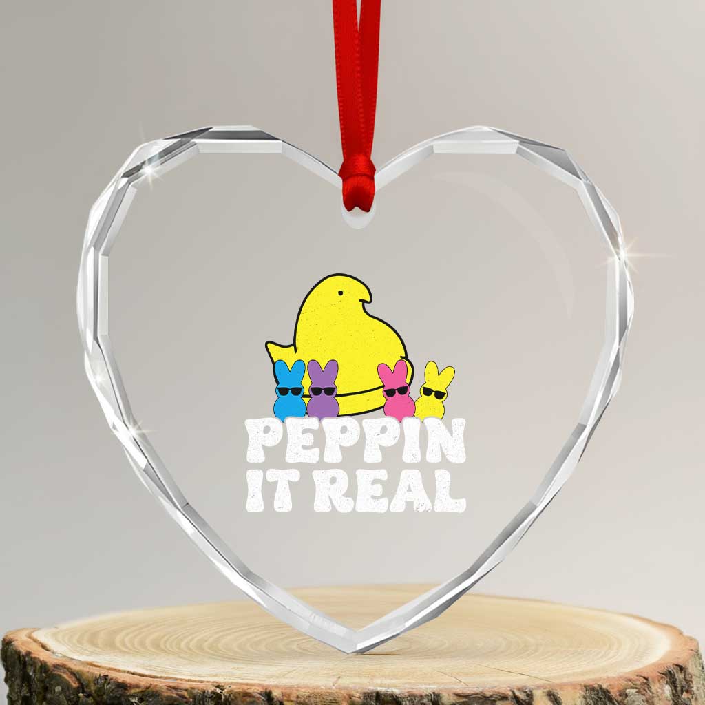 Easter Bunny Heart Crystal Glass Ornament Peepin It Real Rabbit Candy Easter TS10 Transparent Glass 3'' Heart Print Your Wear