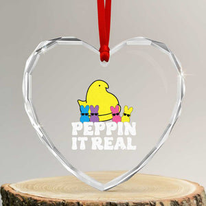 Easter Bunny Heart Crystal Glass Ornament Peepin It Real Rabbit Candy Easter TS10 Transparent Glass 3'' Heart Print Your Wear