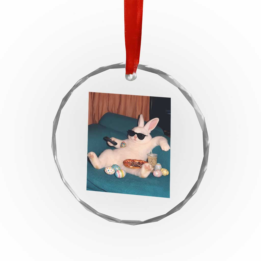 Easter Bunny Iced Coffee Crystal Glass Ornament Funny Animal Meme TS14 Print Your Wear