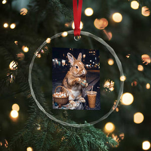 Easter Bunny Iced Coffee Crystal Glass Ornament Funny Rabbit Egg Painting TS14 Print Your Wear