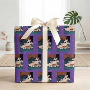 Easter Bunny Iced Coffee Wrapping Paper Roll Funny Animal Meme TS14 Purple Print Your Wear