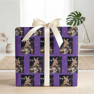 Easter Bunny Iced Coffee Wrapping Paper Roll Funny Rabbit Egg Painting TS14 Purple Print Your Wear