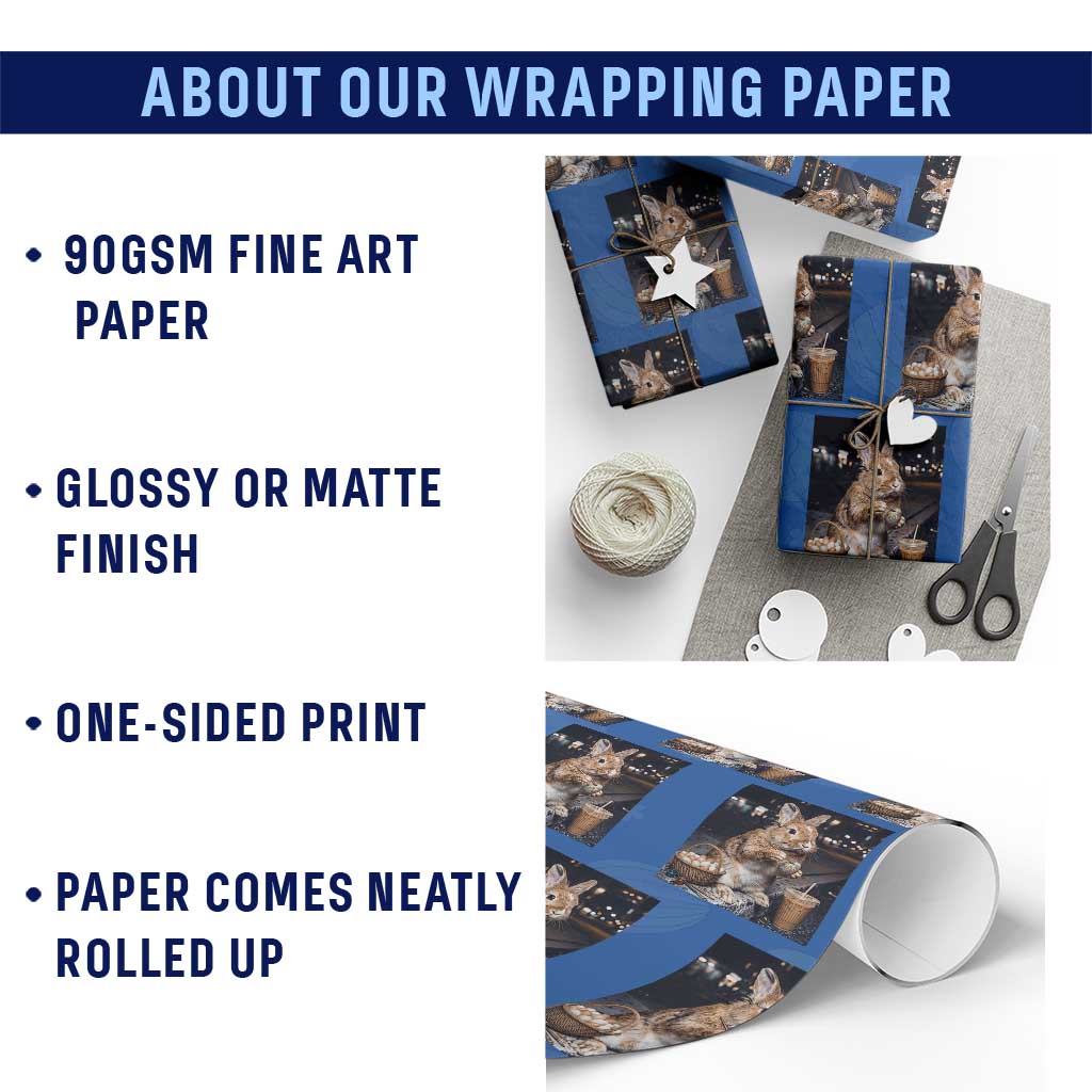 Easter Bunny Iced Coffee Wrapping Paper Roll Funny Rabbit Egg Painting TS14 Print Your Wear