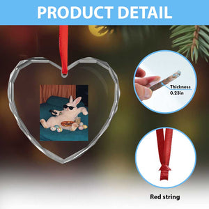 Easter Bunny Iced Coffee Heart Crystal Glass Ornament Funny Animal Meme TS14 Print Your Wear