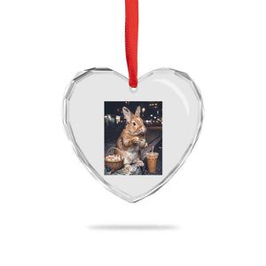 Easter Bunny Iced Coffee Heart Crystal Glass Ornament Funny Rabbit Egg Painting TS14 Print Your Wear