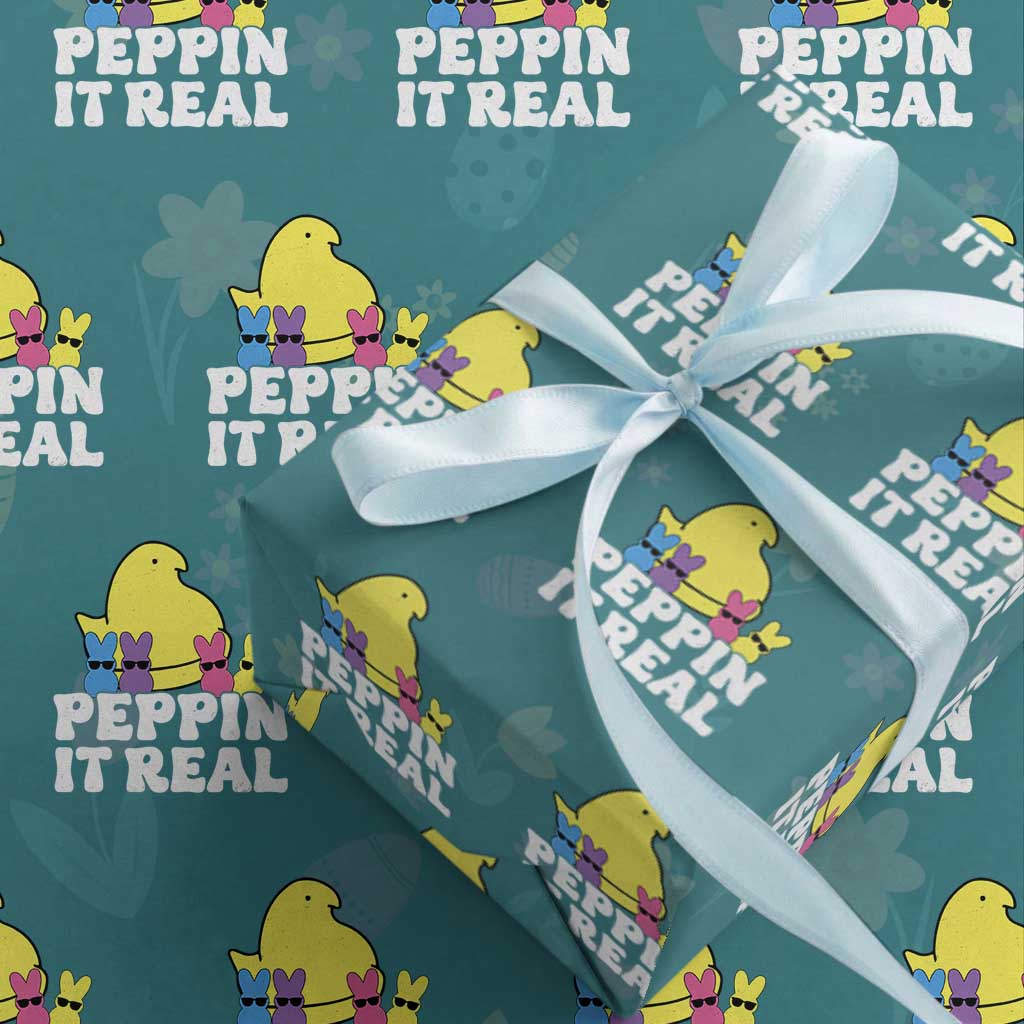 Easter Bunny Wrapping Paper Roll Peepin It Real Rabbit Candy Easter TS10 Teal Print Your Wear
