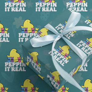 Easter Bunny Wrapping Paper Roll Peepin It Real Rabbit Candy Easter TS10 Teal Print Your Wear