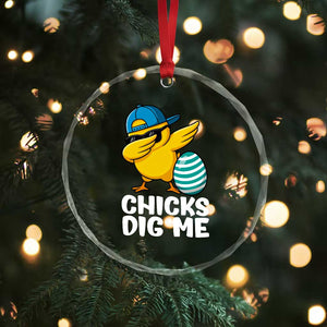 Easter Chicks Dig Me Crystal Glass Ornament Cute Chicken Dabbing Egg Hunt Toddler TS14 Print Your Wear
