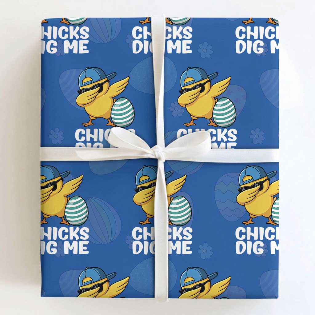 Easter Chicks Dig Me Wrapping Paper Roll Cute Chicken Dabbing Egg Hunt Toddler TS14 Royal Blue Print Your Wear