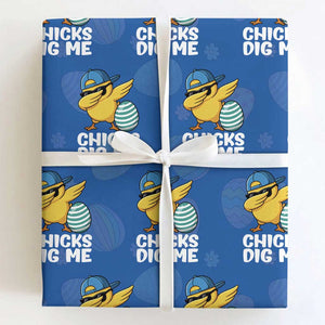 Easter Chicks Dig Me Wrapping Paper Roll Cute Chicken Dabbing Egg Hunt Toddler TS14 Royal Blue Print Your Wear