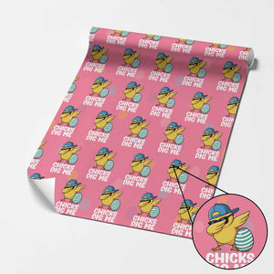 Easter Chicks Dig Me Wrapping Paper Roll Cute Chicken Dabbing Egg Hunt Toddler TS14 Pink Print Your Wear