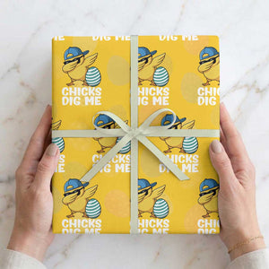 Easter Chicks Dig Me Wrapping Paper Roll Cute Chicken Dabbing Egg Hunt Toddler TS14 Yellow Print Your Wear