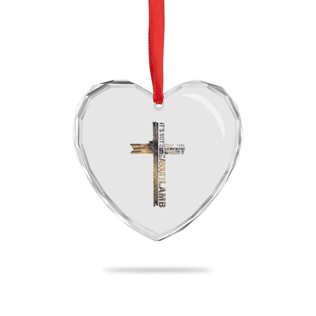 Easter Christian Heart Crystal Glass Ornament Vintage Cross Farmhouse Religious Not About Bunny About the Lamb TS10 Print Your Wear