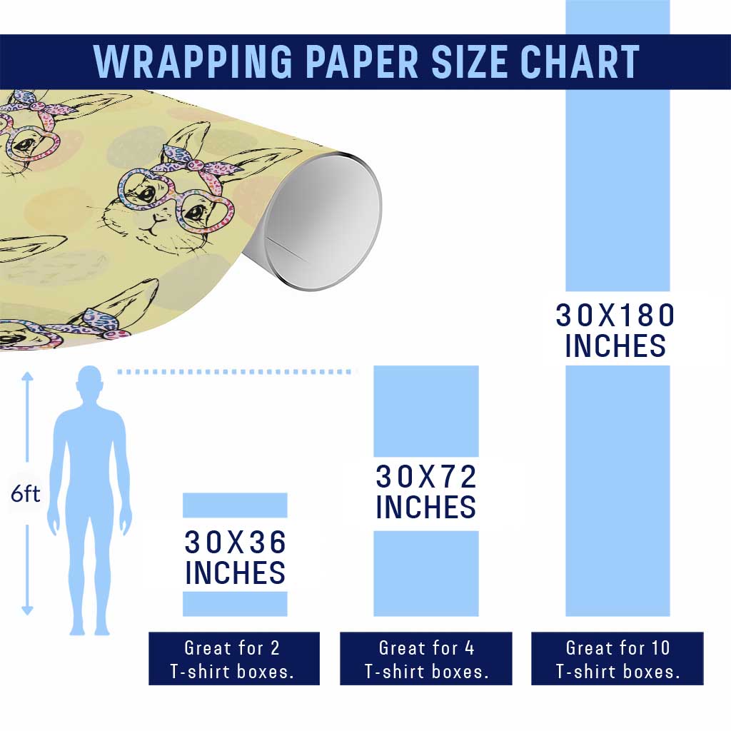 Easter Day Bunny Rabbit Face Tie Dye Glasses Wrapping Paper Roll TS11 Print Your Wear