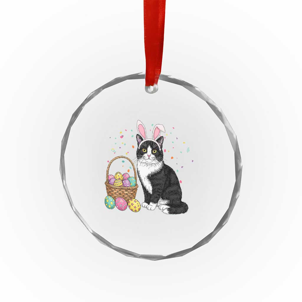 Easter Day Cat Bunny Ears Eggs Graphic Crystal Glass Ornament TS02 Print Your Wear