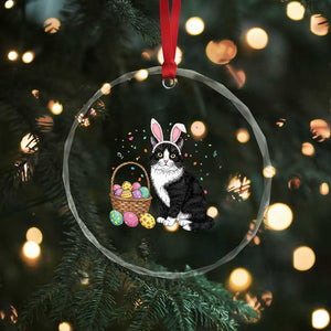 Easter Day Cat Bunny Ears Eggs Graphic Crystal Glass Ornament TS02 Print Your Wear