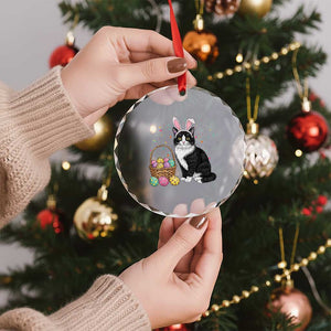 Easter Day Cat Bunny Ears Eggs Graphic Crystal Glass Ornament TS02 Print Your Wear